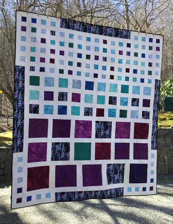 Jewel Tone Throw Blanket Quilt Handmade Quilted Throw Etsy
