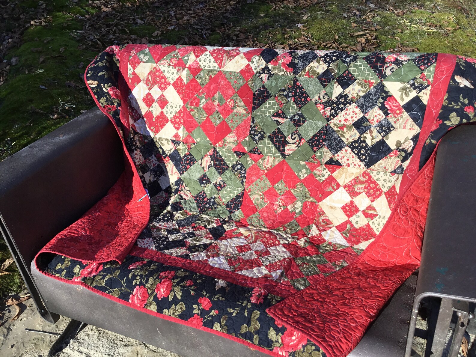 Red Quilts for Sale Red Floral Quilt Red Lap Quilt Handmade Etsy