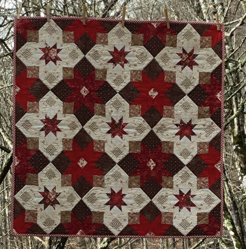 Handmade Quilt Table Topper Square Red Quilted Table Topper Etsy