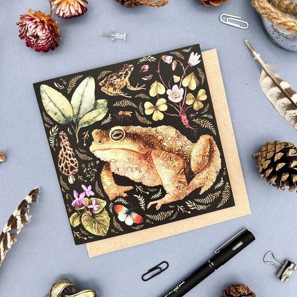 Toad Greeting Card - Forest greeting card - Wood Animal greeting card - Wildlife card blank card