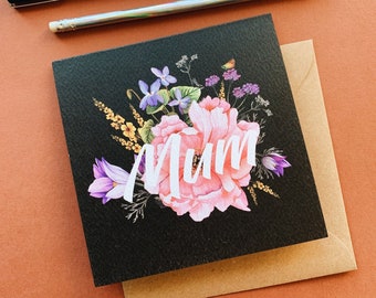 Mother's Day Card 2 - Happy Mother's Day - Mothers Day card - Mothering Sunday - Floral - Flowers - Pink- Mom, Mommy, Mum, Mummy