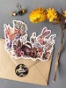 Fox, Rabbit and Badger sticker set - Animals with plants sticker set of 3 - Woodland Animals Stickers - Illustrated wildlife sticker 