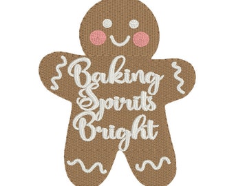Baking Spirits Bright Gingerbread Man - Natychmiastowe pobranie projektu haftu maszynowego