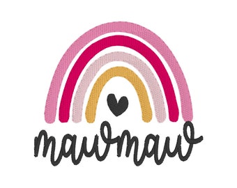 Mama Rainbow Mom Love - Natychmiastowe pobranie projektu haftu maszynowego
