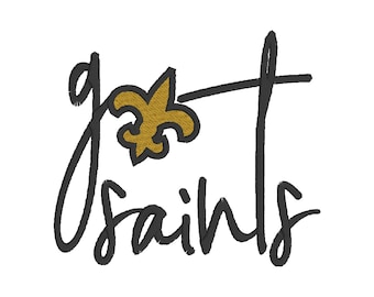 5X7 Go Saints Game Day Saints Football Nola Love- Conception de broderie de machine à télécharger instantanément