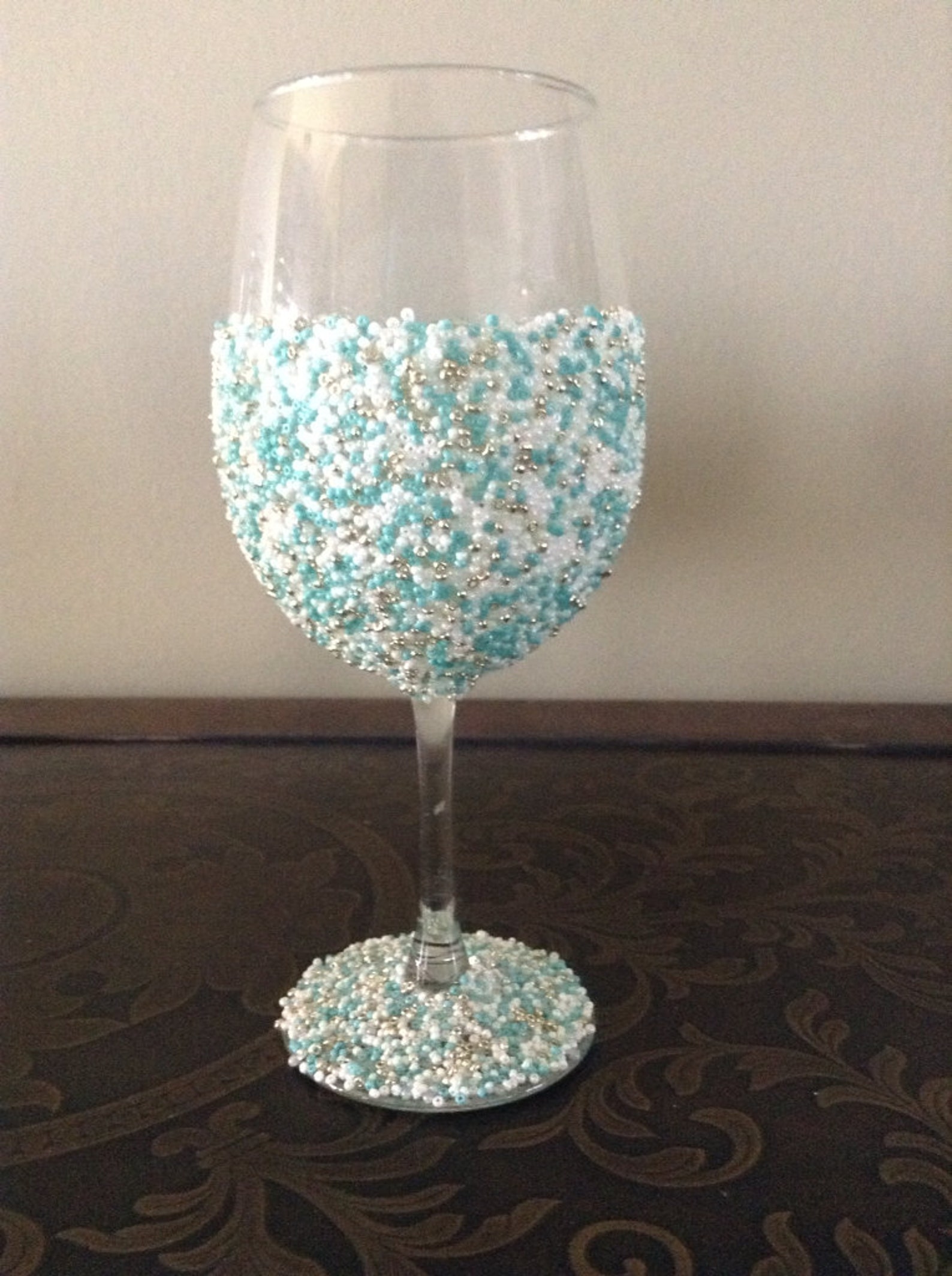 Beaded Wine Glasses Etsy