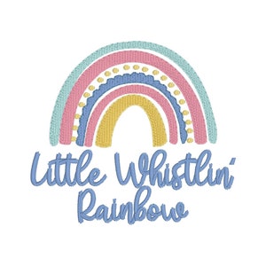 Aangepast ontwerp-Little Whistlin &#39;Rainbow- Instant Download Machine Borduurwerk Ontwerp