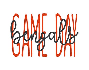 MÚLTIPLES TAMAÑOS - Go Bengals Game Day Bengals Football Cincinnati Love- Diseño de bordado de máquina de descarga instantánea