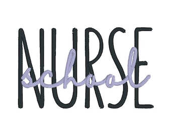 Scuola Infermiera Salute Infermiera Vita - Instant Download Machine Embroidery Design