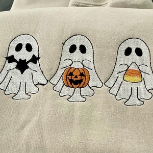 MÚLTIPLES TAMAÑOS - Tres pequeños fantasmas - Diseño de bordado de máquina de descarga instantánea