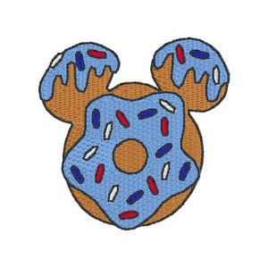 Mickey Donut Patriotic- Instant Download Machine Embroidery Design