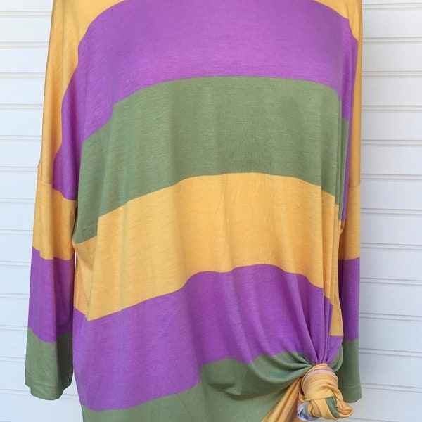 Pastel Stripe Monogrammed Mardi Gras Tunic, New Orleans, Bamboo tunic