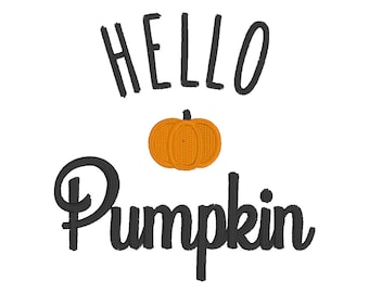 MULTIPLE SIZES Hello Pumpkin Spooky Halloween - Instant Download Machine Embroidery Design