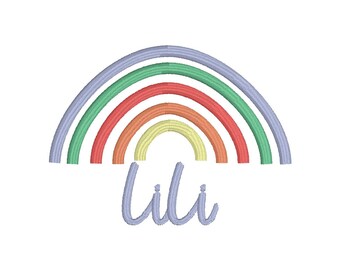 Lili Boho Rainbow Mom Love - Instant Download Machine Embroidery Design