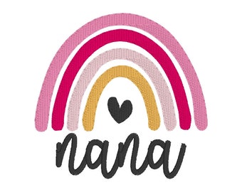 Nana Rainbow Mom Love - Natychmiastowe pobranie projektu haftu maszynowego