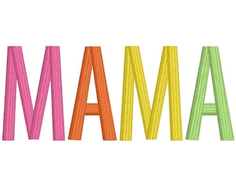 Mini MAMA lettere colorate - Download istantaneo disegno ricamo macchina