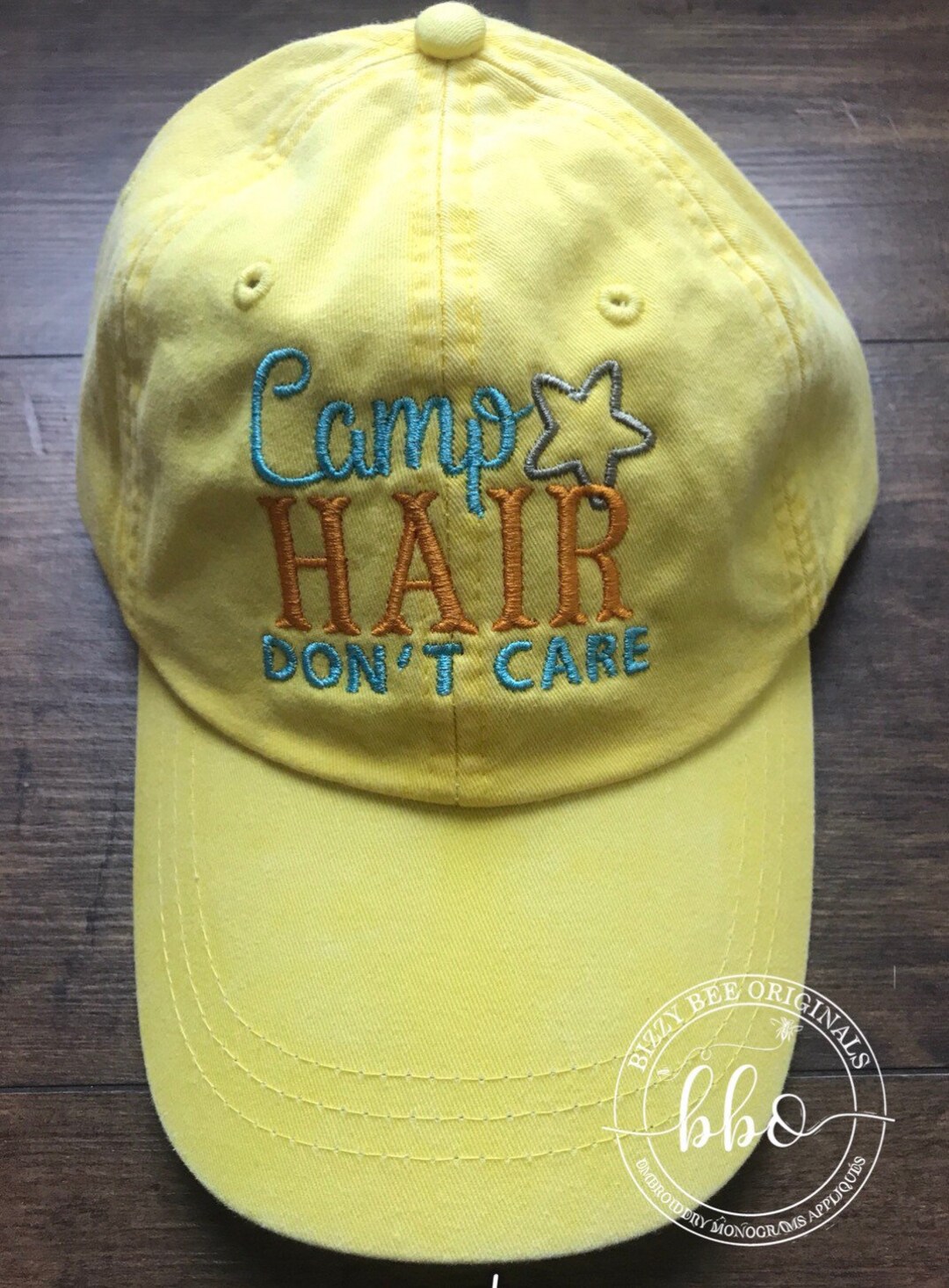 Camp Hair Don't Care Summer Beach Embroidered Monogrammed Pigment Dyed ...