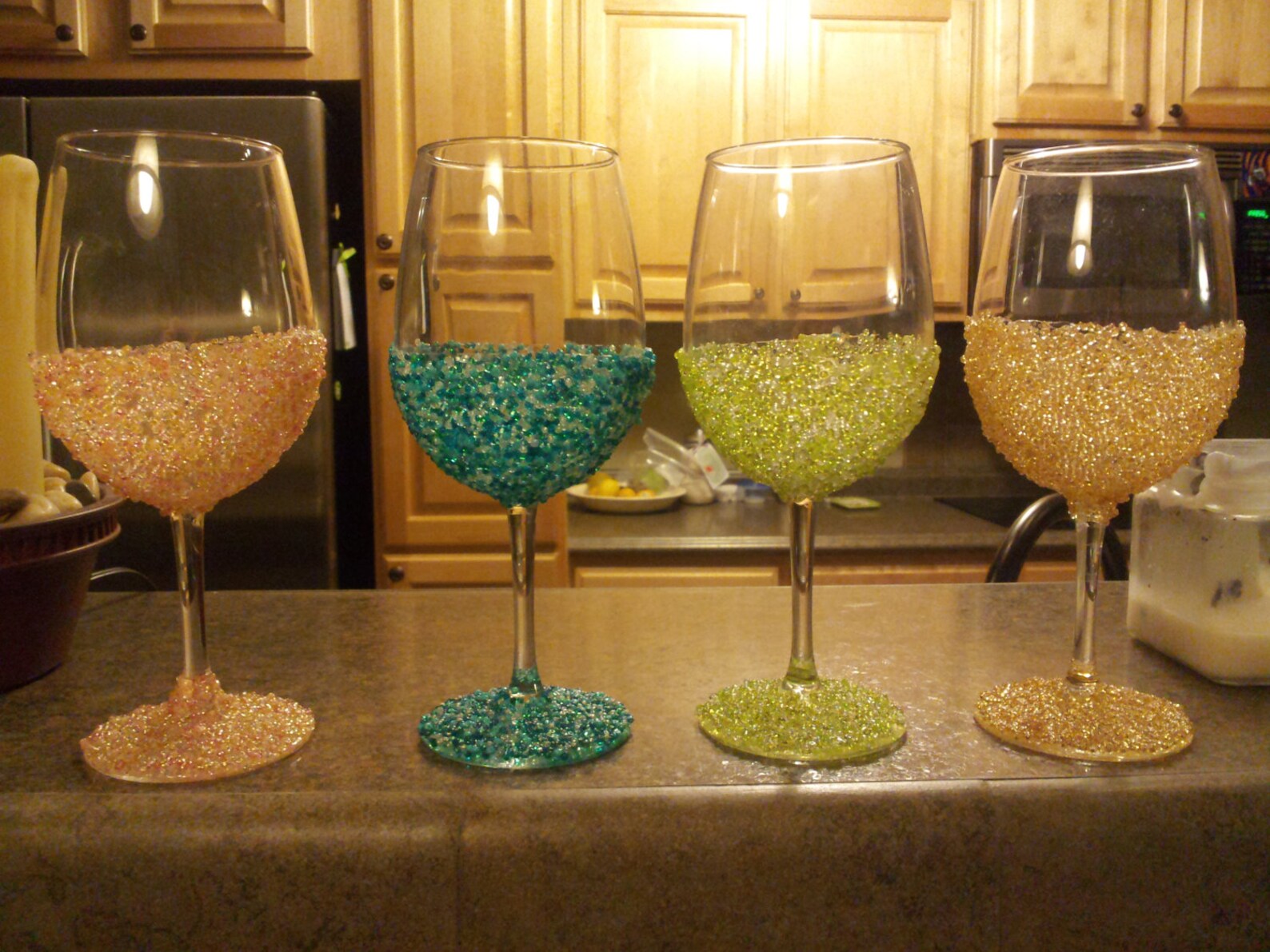 Beaded Wine Glasses Etsy