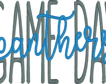 Go Panthers Game Day Panthers Football Carolina Love, disegno per ricamo a macchina con download istantaneo