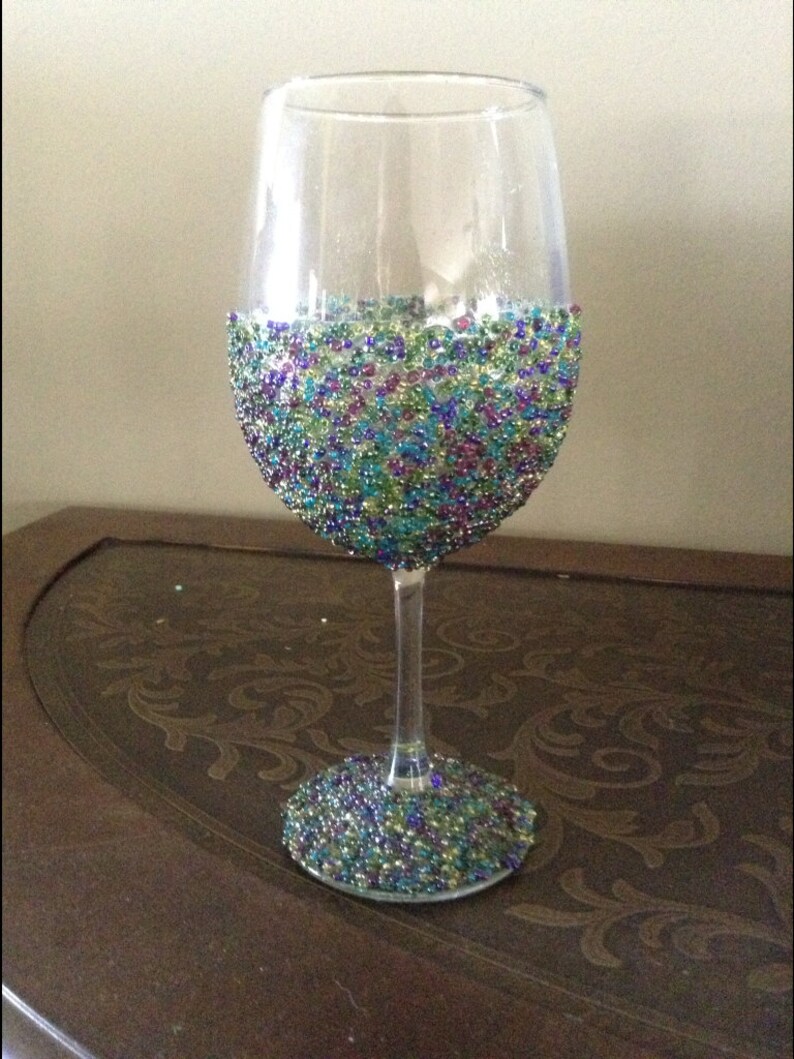 Beaded Wine Glasses Etsy