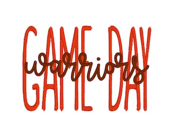 DIMENSIONI MULTIPLE - Game Day Warriors - Download istantaneo del disegno di ricamo a macchina
