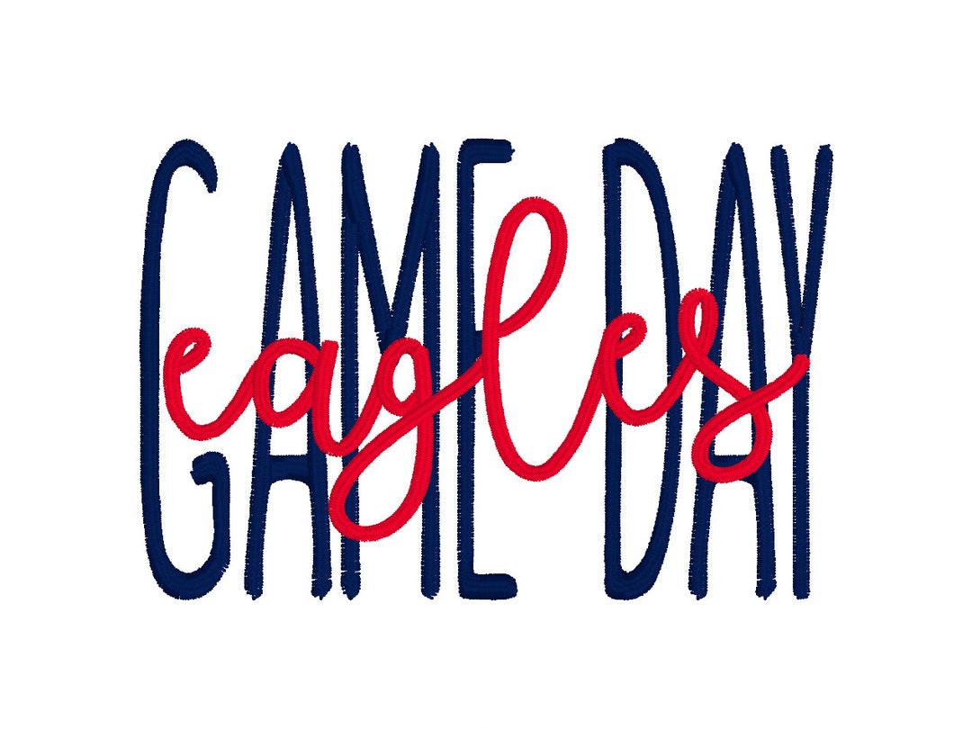 Game Day Eagles- Instant Download Machine Embroidery Design - Etsy