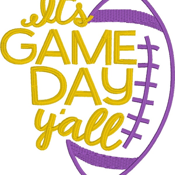 Game Day Tigers Louisiana State- Instant Download Machine Embroidery Design