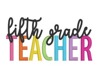 Quinto grado insegnante Life School Love - Instant Download macchina ricamo Design