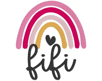 FiFi Rainbow Love - Instant Download Machine Embroidery Design