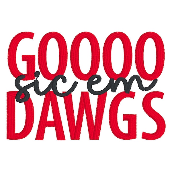 Uga Go Dawgs Embroidery Design Etsy