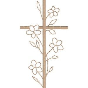 MULTIPLE SIZES-Floral Cross-Religious-Jesus- Instant Download Machine Embroidery Design