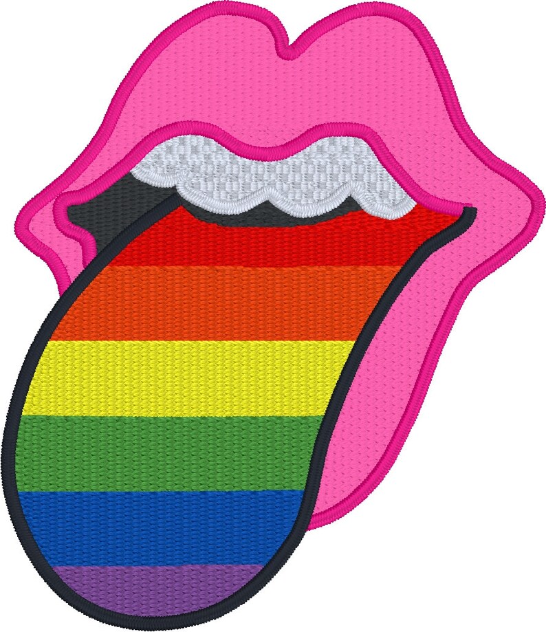 Rainbow mouth tongue lbtq instant download machine embroidery  etsy Rainbow mouth tongue lbtq instant download machine embroidery  etsy