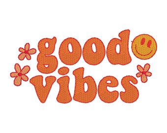 Good Vibes Groovy Daisy Love 4x4 & 5x7- Download istantaneo Machine Embroidery Design