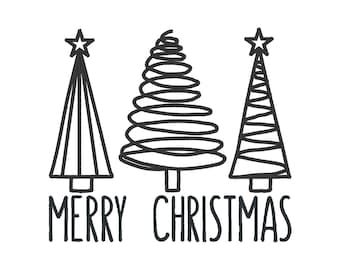 4x5 albero di Natale fattoria Vintage- Download istantaneo disegno ricamo macchina