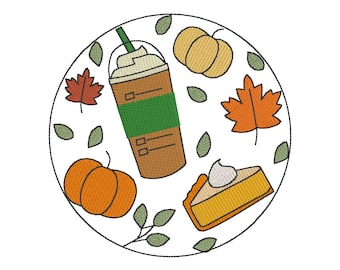 MEERDERE MATEN-Fall Goodies Cirkel Ontwerp- Instant Download Machine Borduurwerk Ontwerp