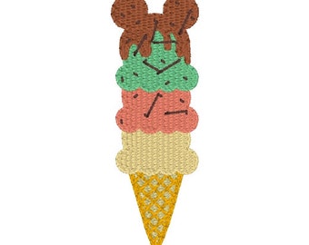 MULTIPLE SIZES Mickey Ice Cream- Instant Download Machine Embroidery Design