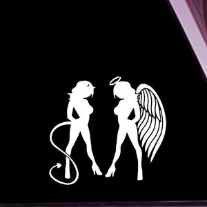 Angel & Devil Girls die cut Decal/Sticker, Laptop, iPhone, iPad, Car, Truck, Window ANY SIZE