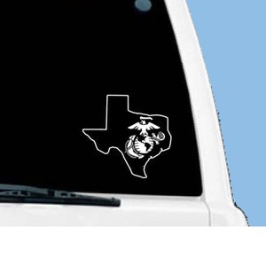 Texas USMC, Marine Corps Cornhole Vehicle Window Decal/Sticker, choose a size