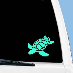 Sea Turtle Hawaii Surf Vehicle Window Decal/Sticker, Aloha, choose a size