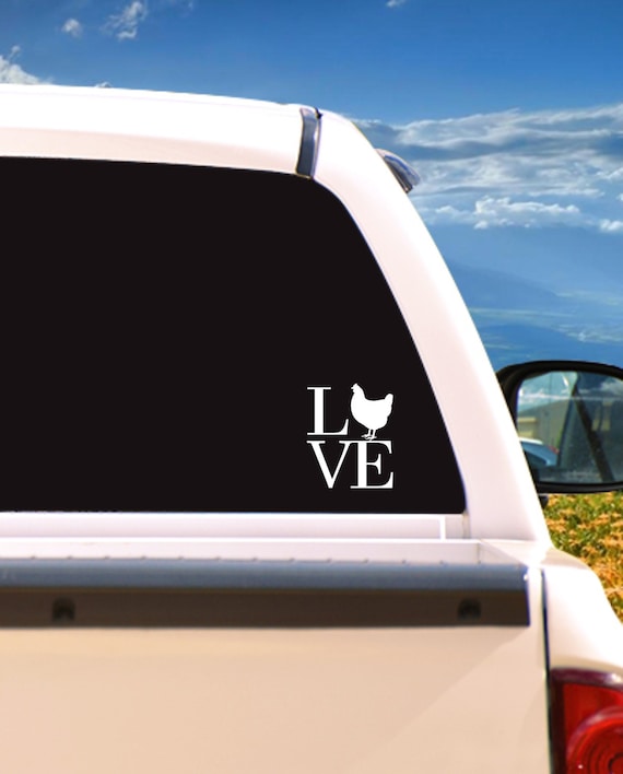 Chicken LOVE Decal/sticker Laptop iPhone iPad Car Truck 