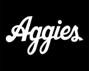 Reflective Aggies, Script Lettering die cut Decal/Sticker, Laptop, iPhone, iPad, Car, Truck, Window