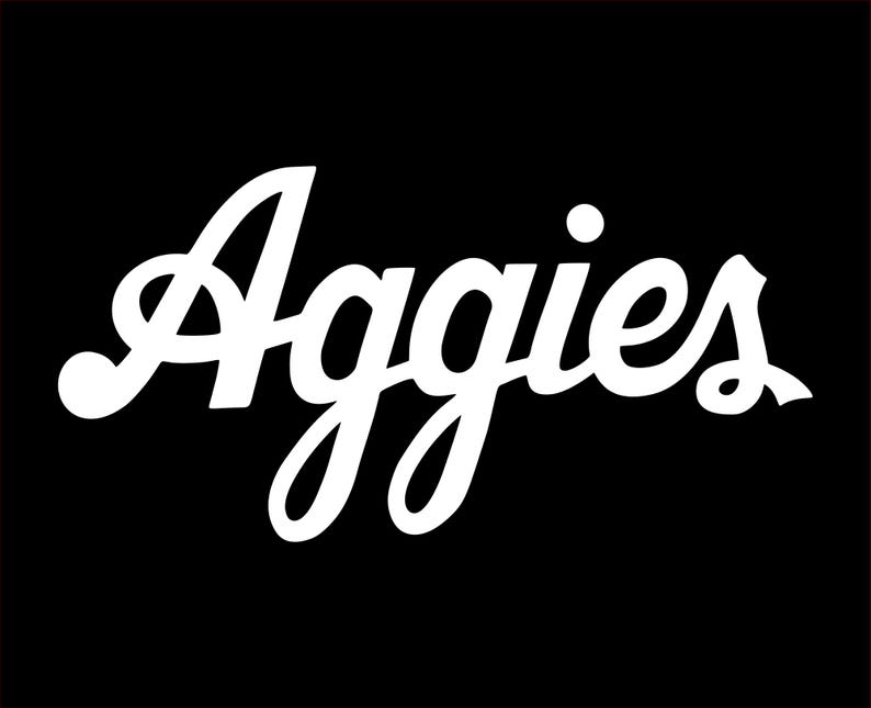 Reflective Aggies, Script Lettering Die Cut Decal/sticker, Laptop ...