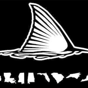 SVG File of Red Fish Tail with State cutouts for Vehicle Window Decal/Sticker for the Hardcore Fisherman