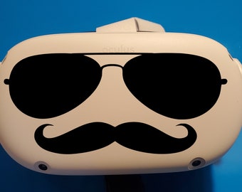 Occulus Quest/Quest 2, Aviator Sunglasses with or without 'Stache Decal/Sticker