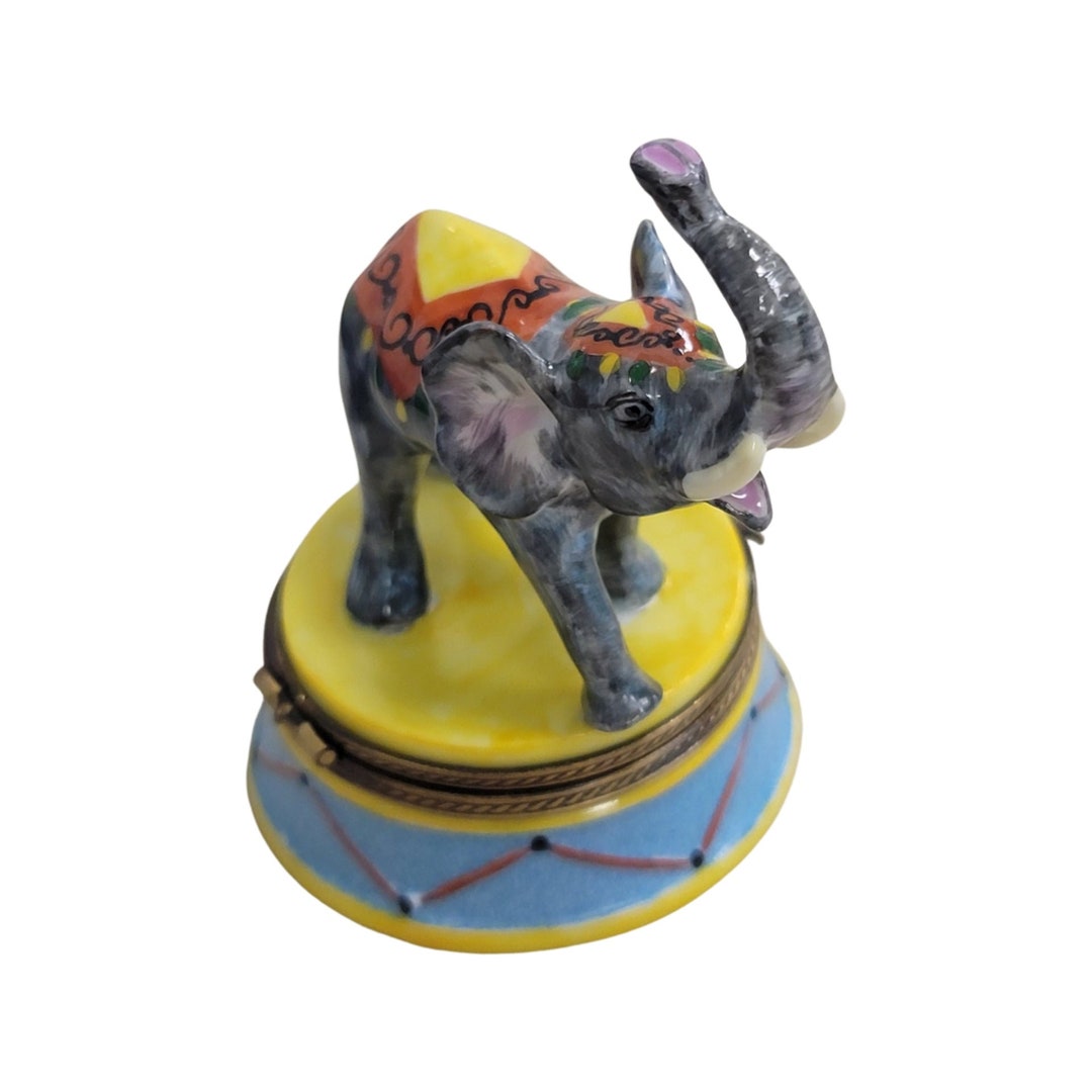 Circus Elephant Limoges Box Porcelain Figurine Etsy