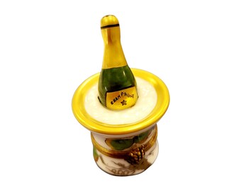 Sekt Eimer Trauben Limoges Box Porzellan Figur