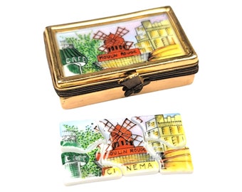 Moulin Rouge Paris Puzzle Limoges Box Porcelain Figurine