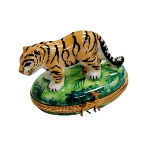 Tiger Limoges Box Porcelain Figurine
