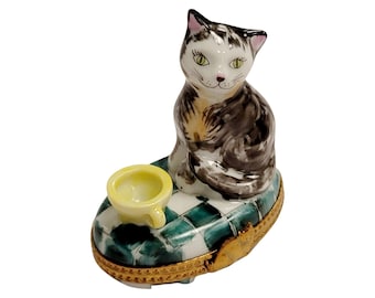 リモージュボックス　猫 Limoges Boxリモージュ フランス猫の小物入れ