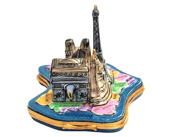 Paris Monuments Eiffel Tower Limoges Box Porcelain Figurine